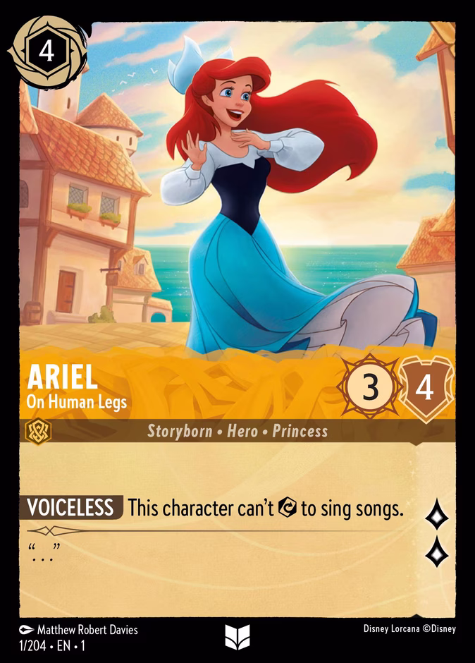 Ariel - On Human Legs — The First Chapter #1 (Disney Lorcana card)