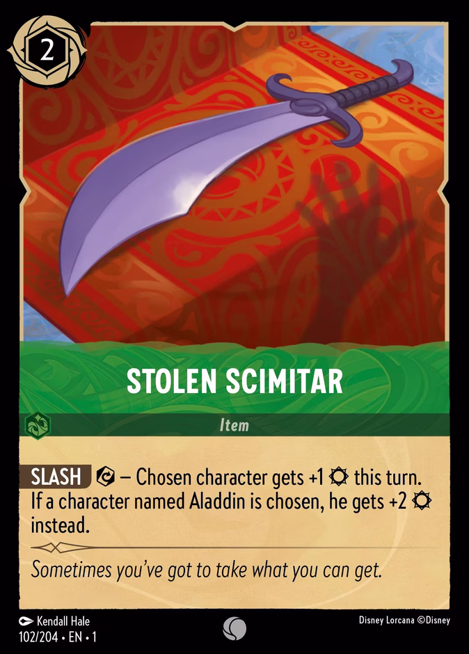 Stolen Scimitar — The First Chapter #102 (Disney Lorcana card)