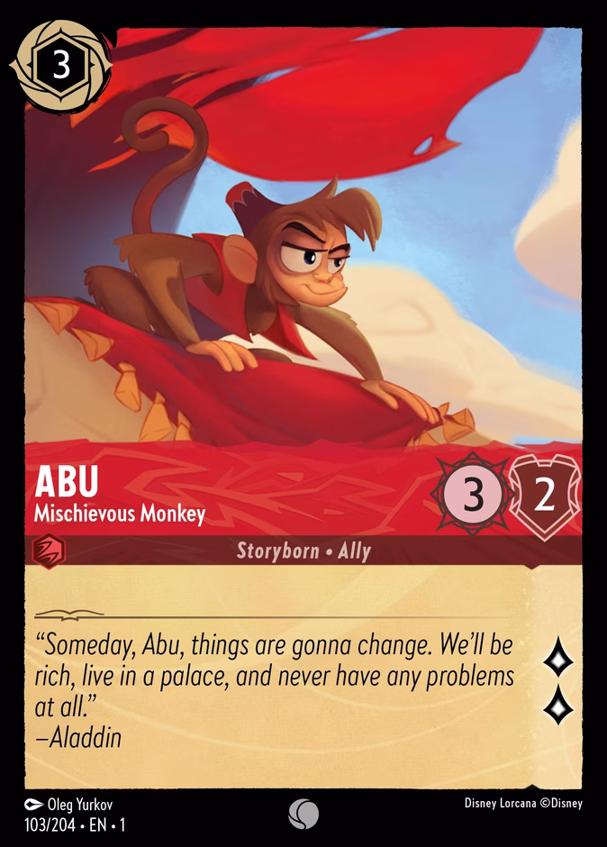 Abu - Mischievous Monkey — The First Chapter #103 (Disney Lorcana card)