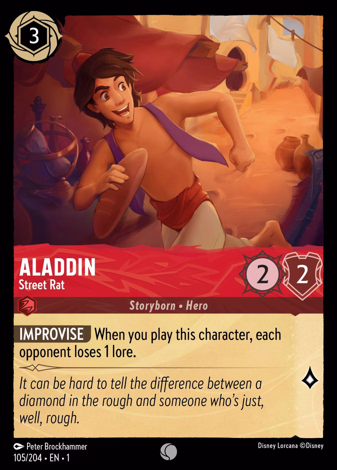 Aladdin - Street Rat — The First Chapter #105 (Disney Lorcana card)