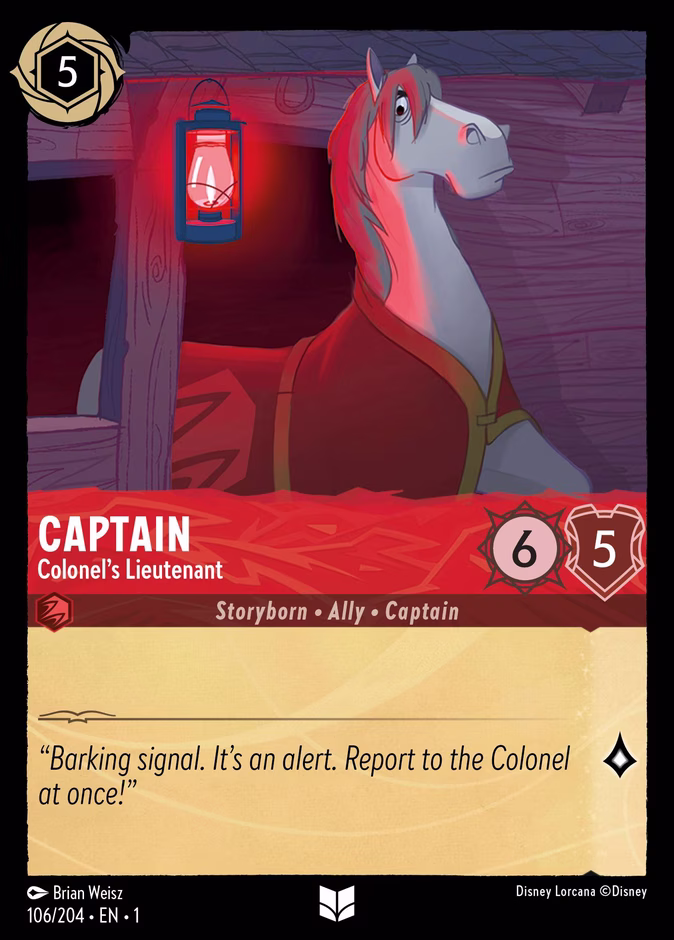 Captain - Colonel's Lieutenant — The First Chapter #106 (Disney Lorcana card)
