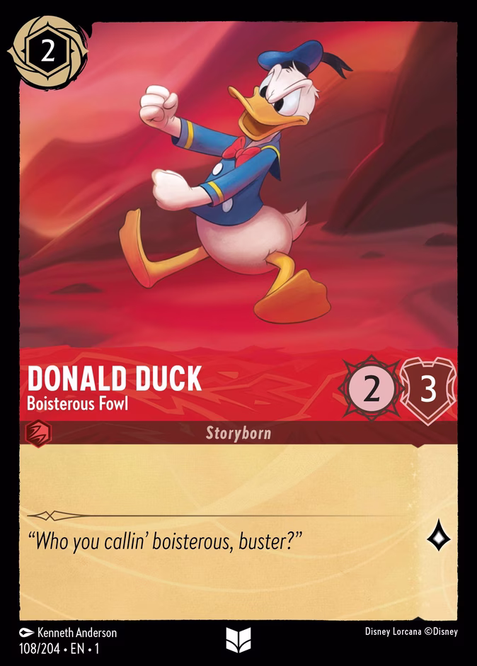 Donald Duck - Boisterous Fowl — The First Chapter #108 (Disney Lorcana card)