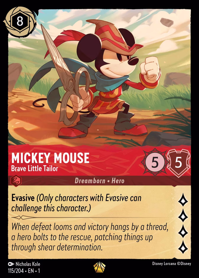 Mickey Mouse - Brave Little Tailor — The First Chapter #115 (Disney Lorcana card)