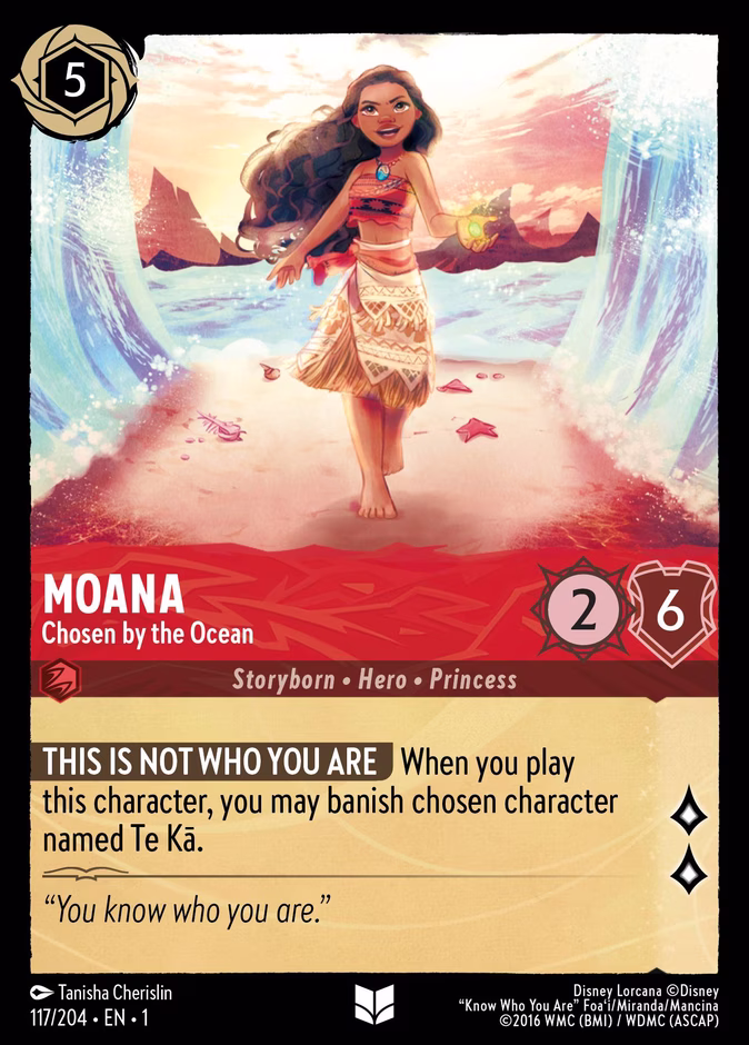 Moana - Chosen by the Ocean — The First Chapter #117 (Disney Lorcana card)