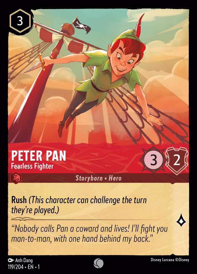 Peter Pan - Fearless Fighter — The First Chapter #119 (Disney Lorcana card)