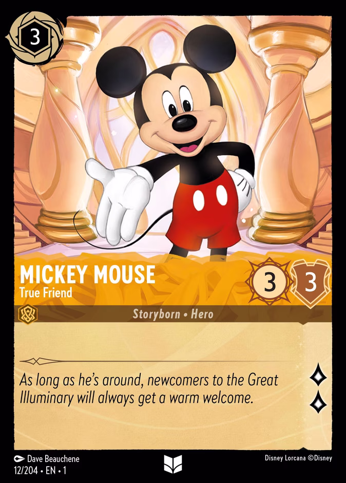 Mickey Mouse - True Friend — The First Chapter #12 (Disney Lorcana card)