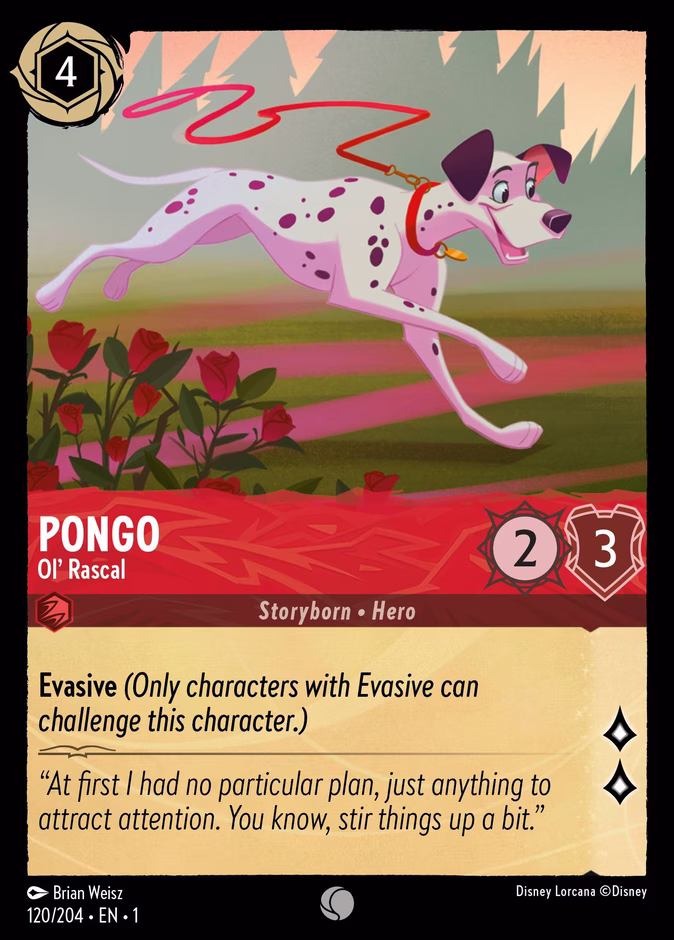 Pongo - Ol' Rascal — The First Chapter #120 (Disney Lorcana card)