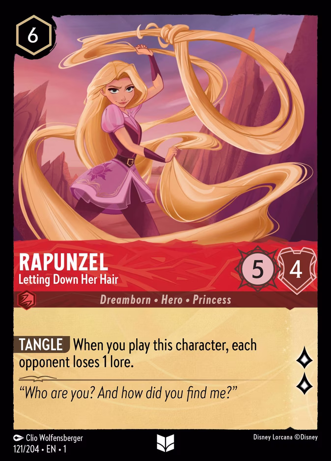 Rapunzel - Letting Down Her Hair — The First Chapter #121 (Disney Lorcana card)
