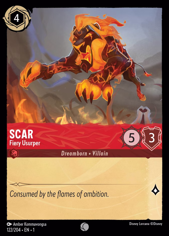Scar - Fiery Usurper — The First Chapter #122 (Disney Lorcana card)