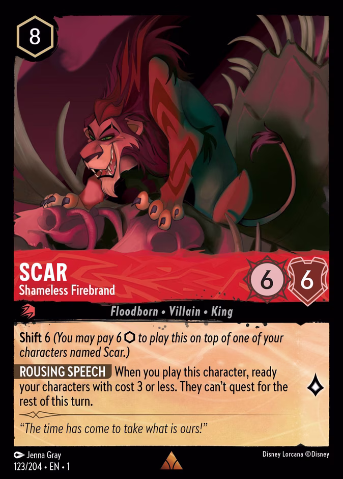 Scar - Shameless Firebrand — The First Chapter #123 (Disney Lorcana card)