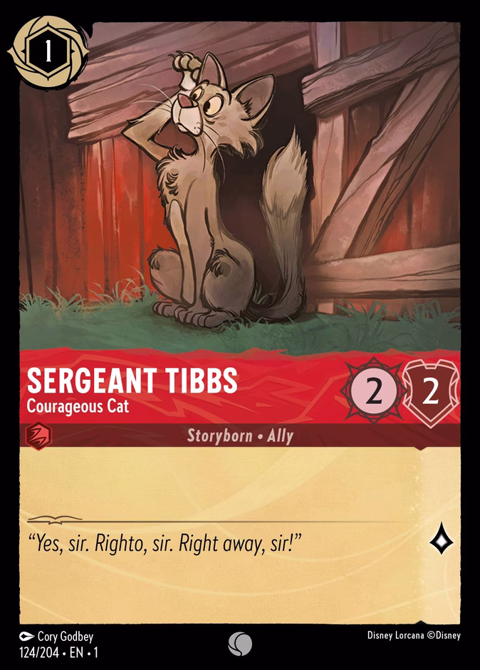 Sergeant Tibbs - Courageous Cat — The First Chapter #124 (Disney Lorcana card)