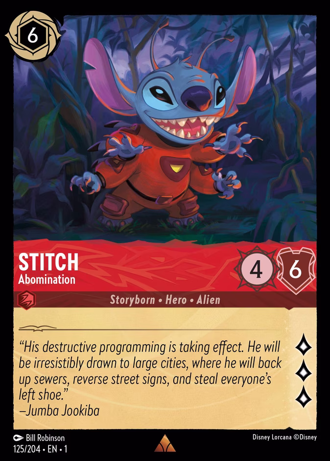 Stitch - Abomination — The First Chapter #125 (Disney Lorcana card)