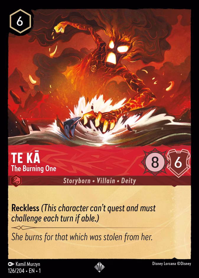 Te Kā - The Burning One — The First Chapter #126 (Disney Lorcana card)