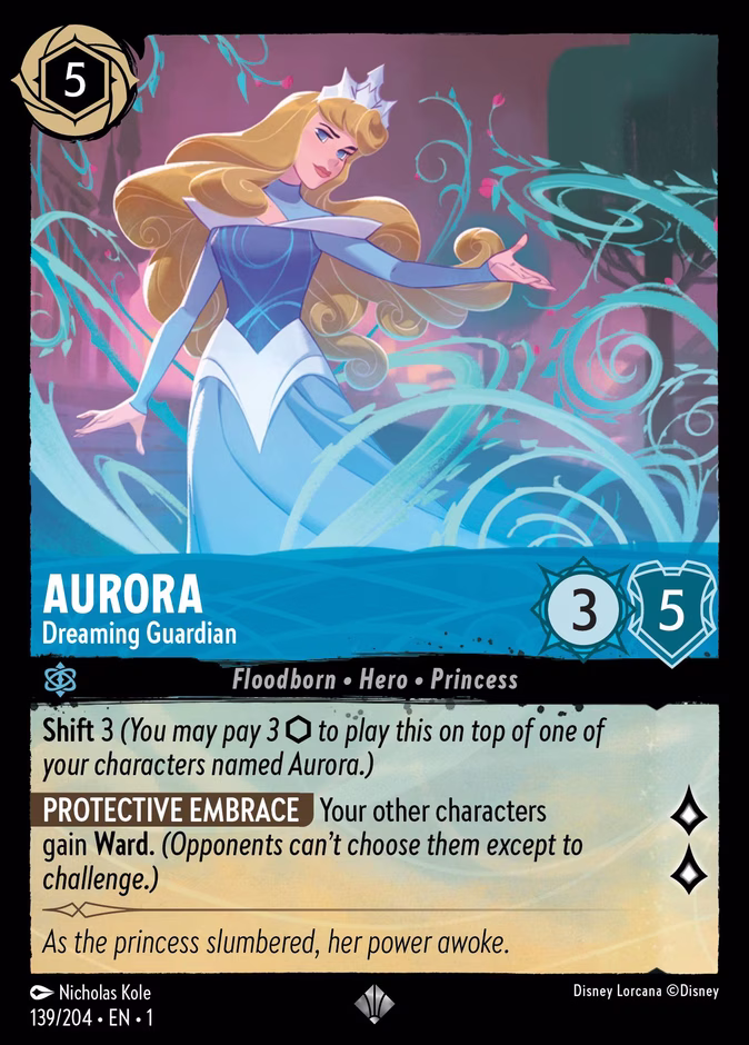Aurora - Dreaming Guardian — The First Chapter #139 (Disney Lorcana card)