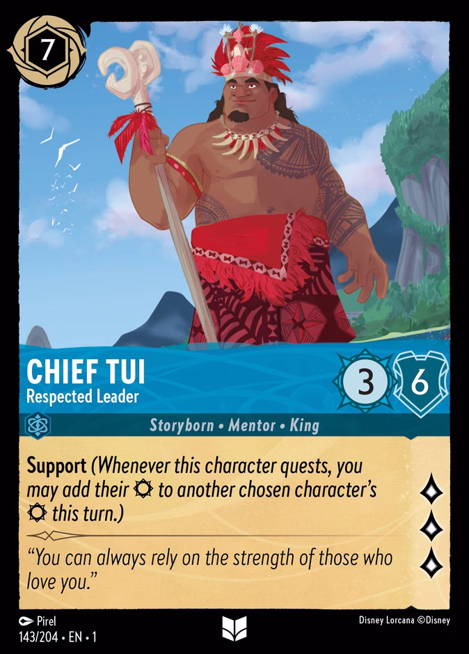 Chief Tui - Respected Leader — The First Chapter #143 (Disney Lorcana card)