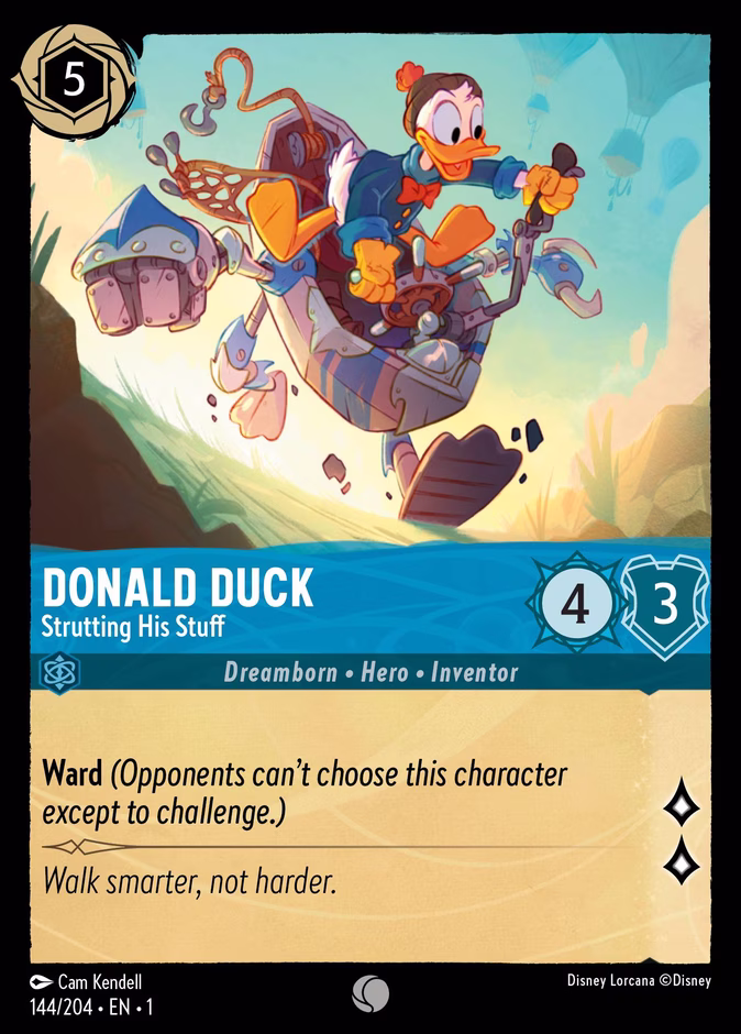 Donald Duck - Strutting His Stuff — The First Chapter #144 (Disney Lorcana card)