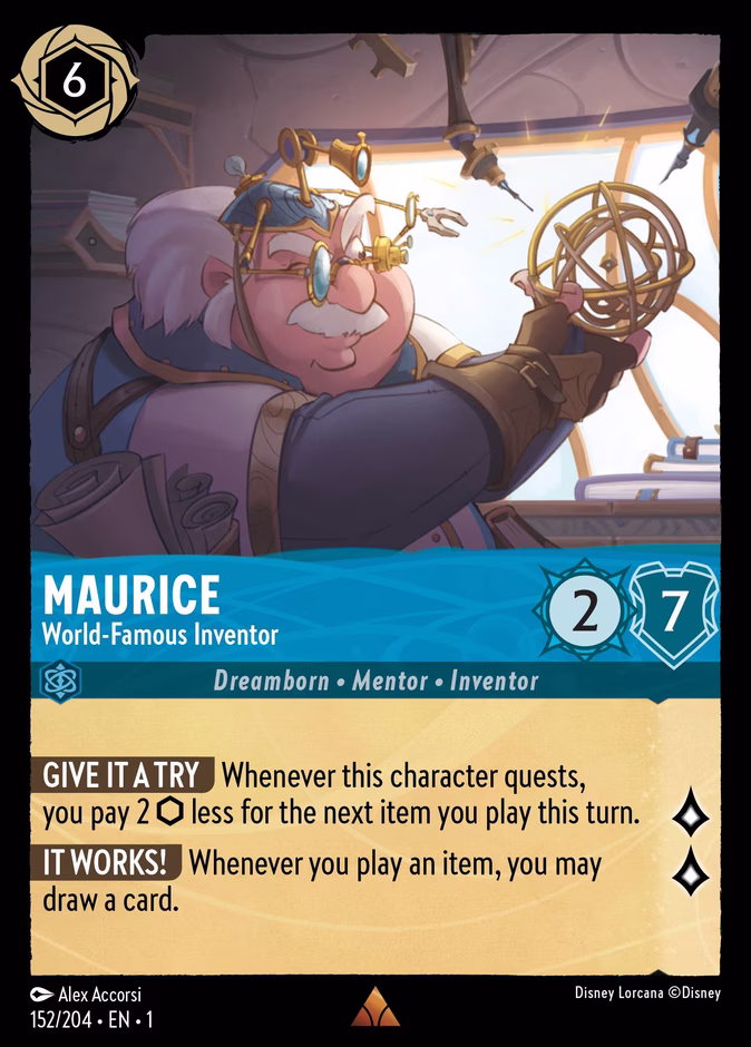 Maurice - World-Famous Inventor — The First Chapter #152 (Disney Lorcana card)