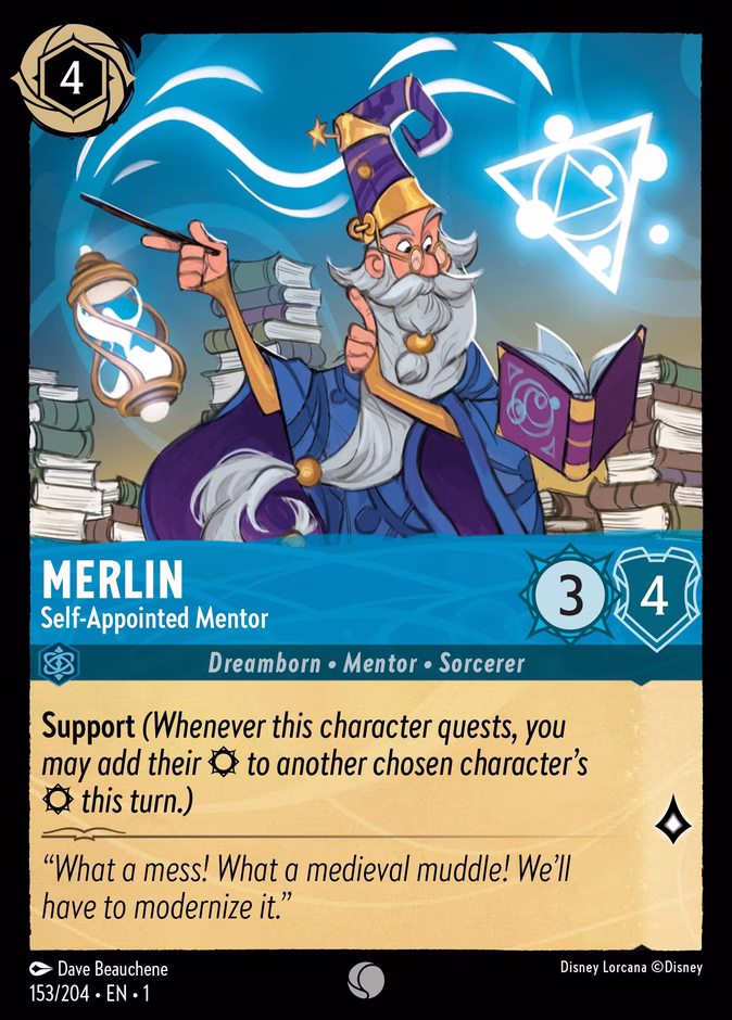 Merlin - Self-Appointed Mentor — The First Chapter #153 (Disney Lorcana card)