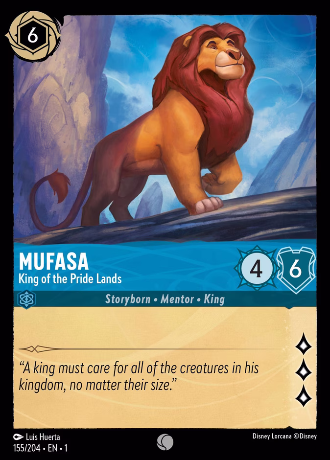 Mufasa - King of the Pride Lands — The First Chapter #155 (Disney Lorcana card)