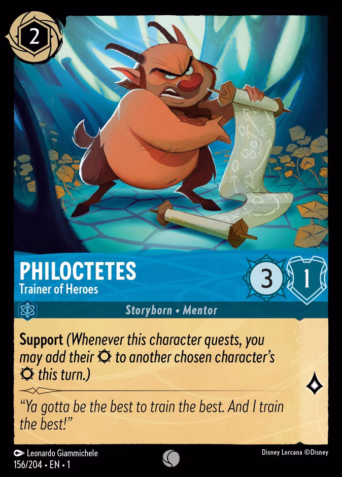 Philoctetes - Trainer of Heroes — The First Chapter #156 (Disney Lorcana card)