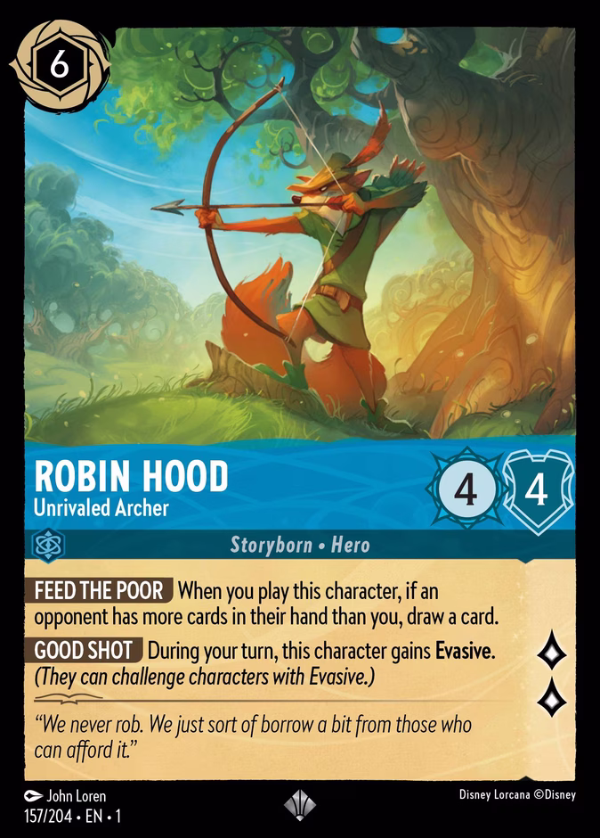 Robin Hood - Unrivaled Archer — The First Chapter #157 (Disney Lorcana card)