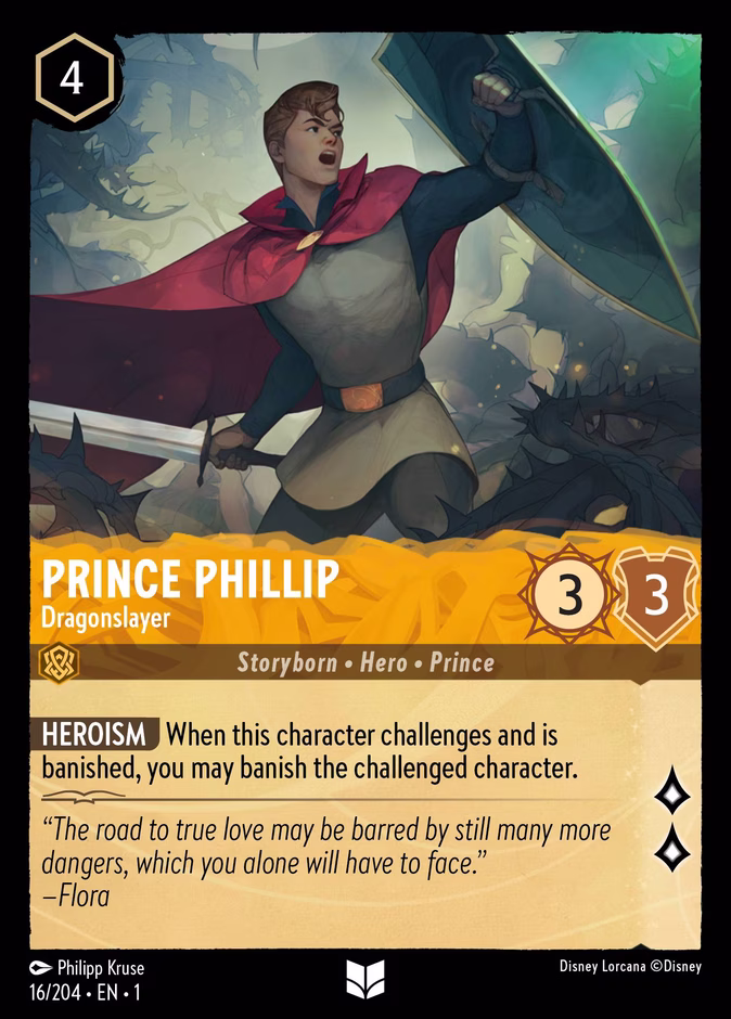 Prince Phillip - Dragonslayer — The First Chapter #16 (Disney Lorcana card)