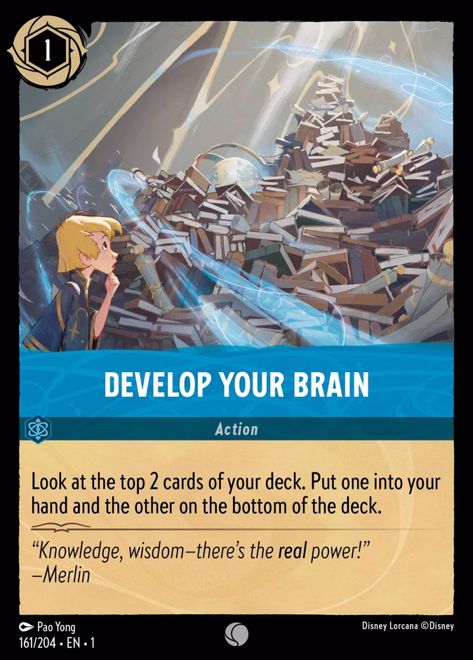 Develop Your Brain — The First Chapter #161 (Disney Lorcana card)