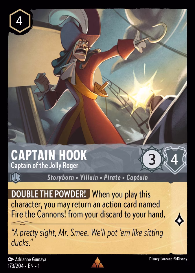 Captain Hook - Captain of the Jolly Roger — The First Chapter #173 (Disney Lorcana card)