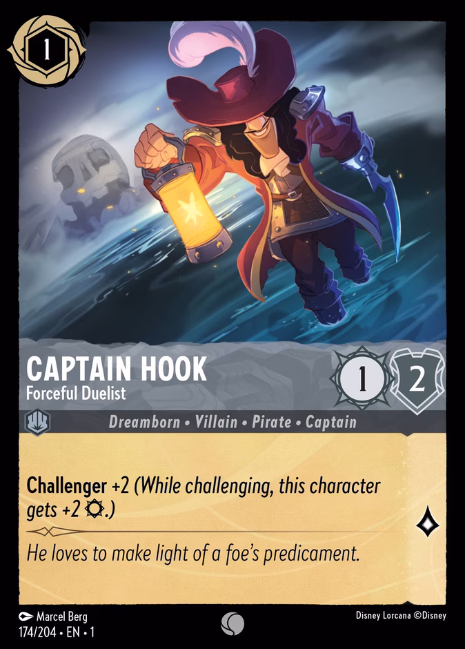 Captain Hook - Forceful Duelist — The First Chapter #174 (Disney Lorcana card)