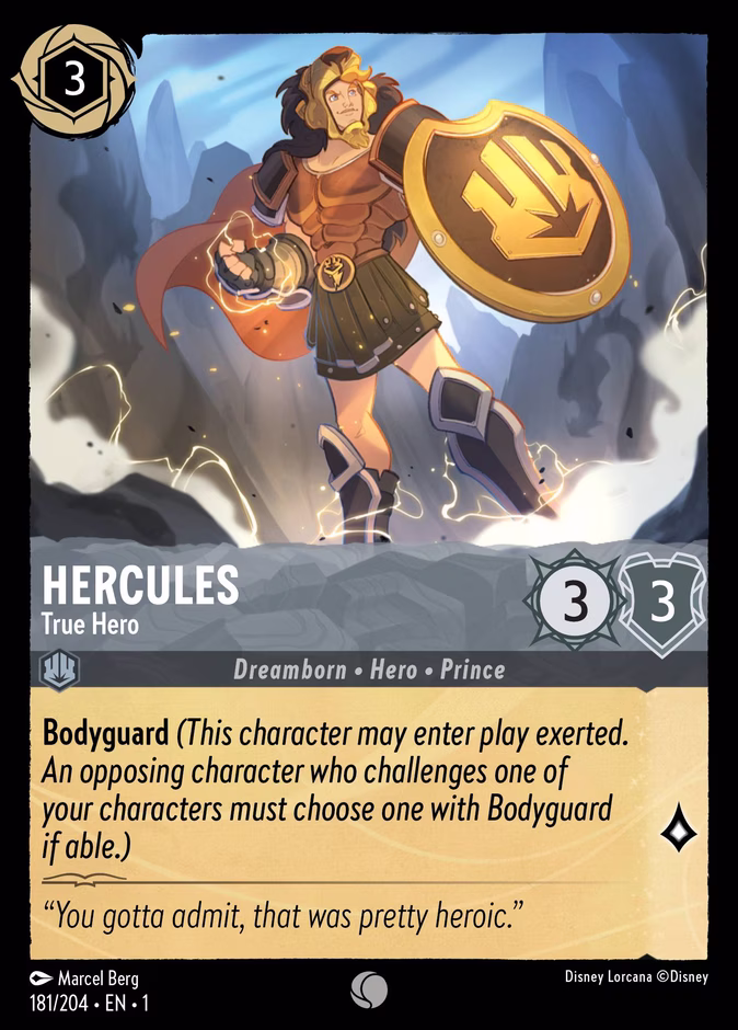 Hercules - True Hero — The First Chapter #181 (Disney Lorcana card)