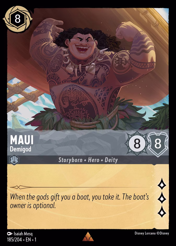 Maui - Demigod — The First Chapter #185 (Disney Lorcana card)