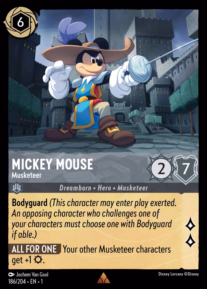 Mickey Mouse - Musketeer — The First Chapter #186 (Disney Lorcana card)