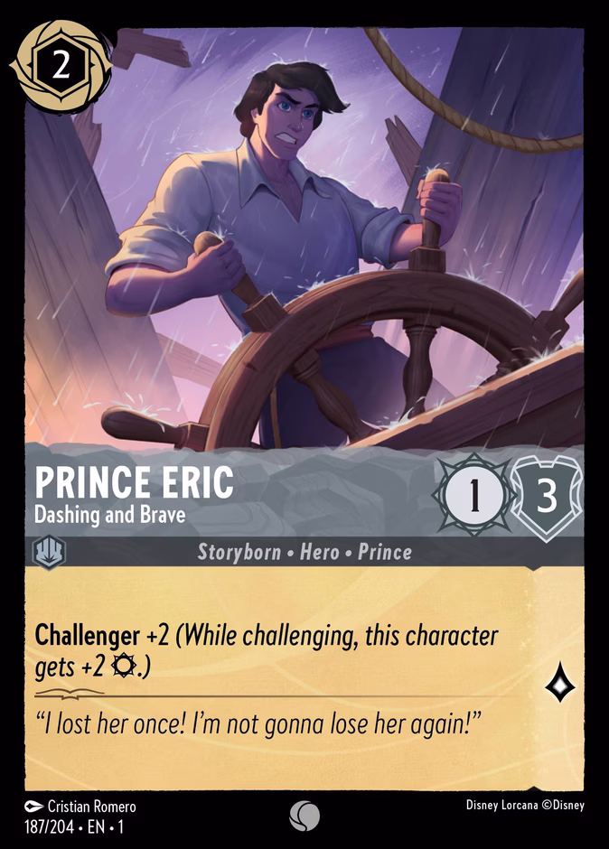 Prince Eric - Dashing and Brave — The First Chapter #187 (Disney Lorcana card)