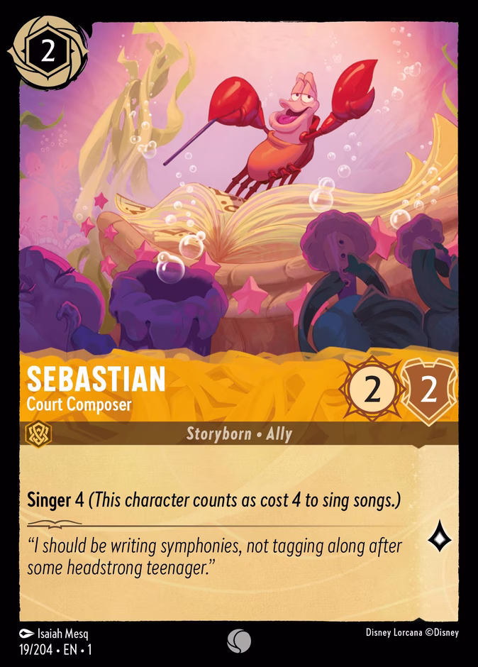 Sebastian - Court Composer — The First Chapter #19 (Disney Lorcana card)