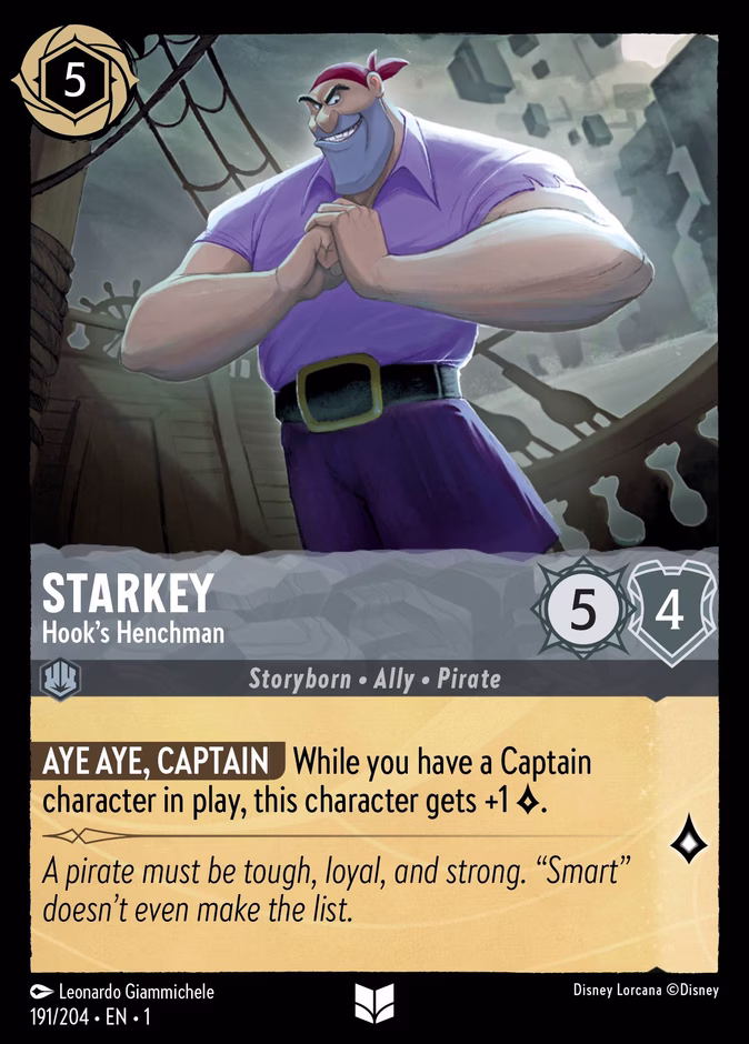 Starkey - Hook's Henchman — The First Chapter #191 (Disney Lorcana card)