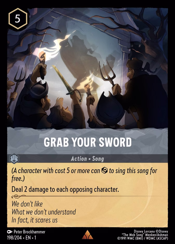 Grab Your Sword — The First Chapter #198 (Disney Lorcana card)