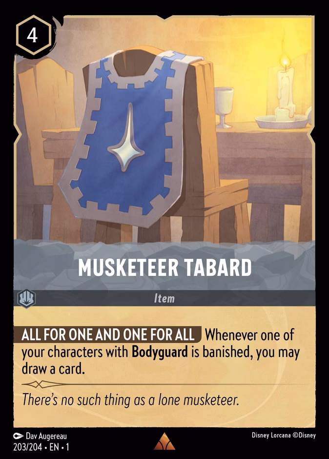 Musketeer Tabard — The First Chapter #203 (Disney Lorcana card)