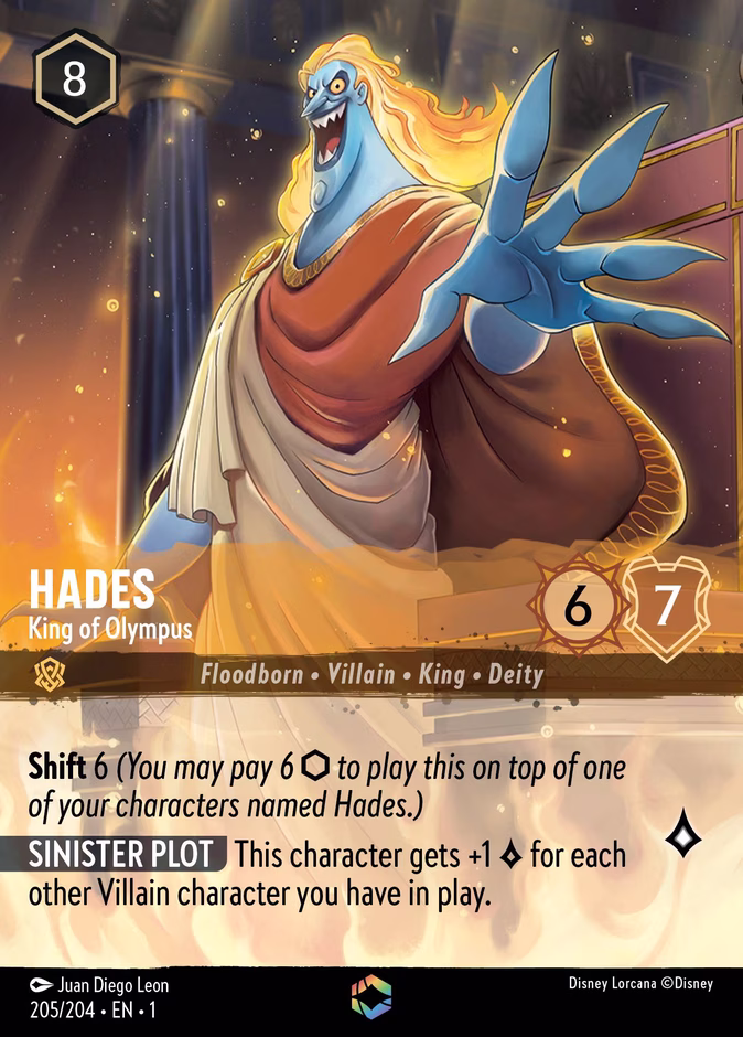 Hades - King of Olympus — The First Chapter #205 (Disney Lorcana card)