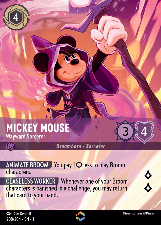 Mickey Mouse - Wayward Sorcerer — The First Chapter #208 (Disney Lorcana card)
