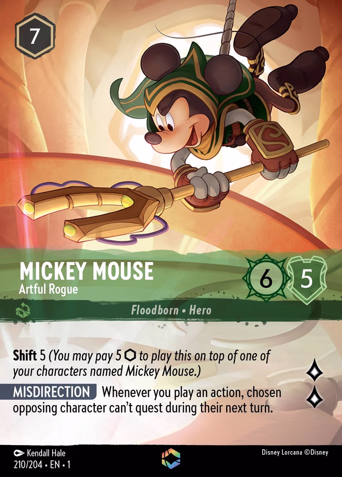 Mickey Mouse - Artful Rogue — The First Chapter #210 (Disney Lorcana card)