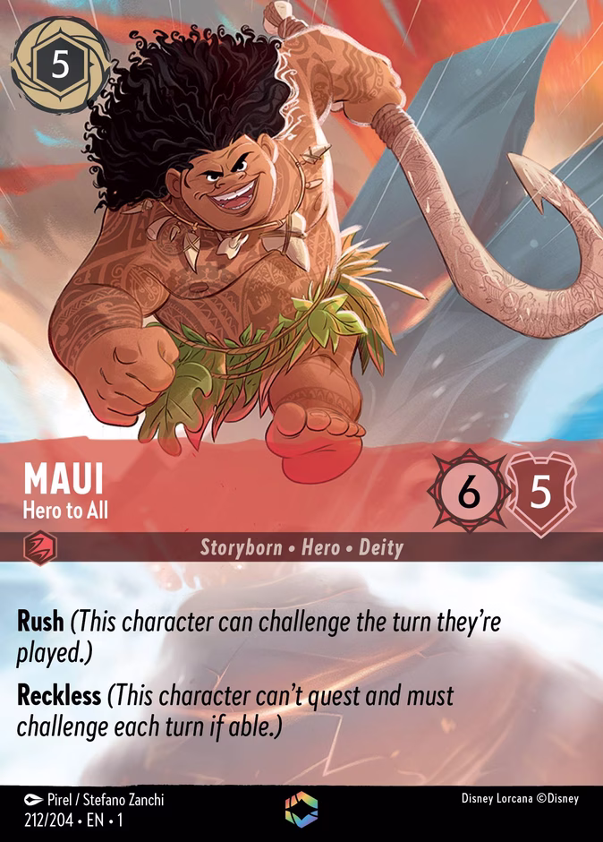 Maui - Hero to All — The First Chapter #212 (Disney Lorcana card)