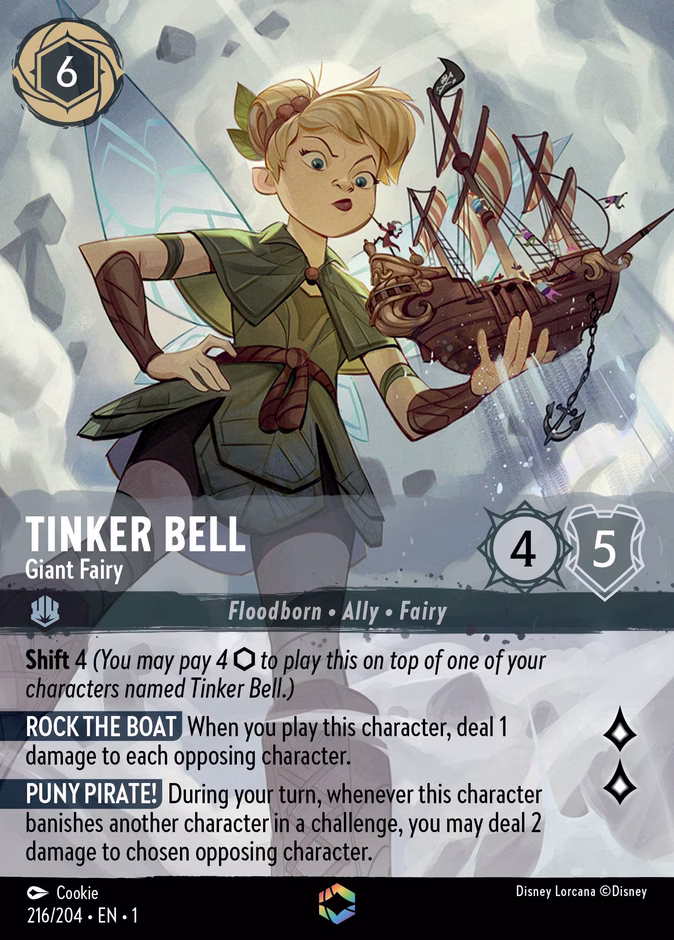 Tinker Bell - Giant Fairy — The First Chapter #216 (Disney Lorcana card)