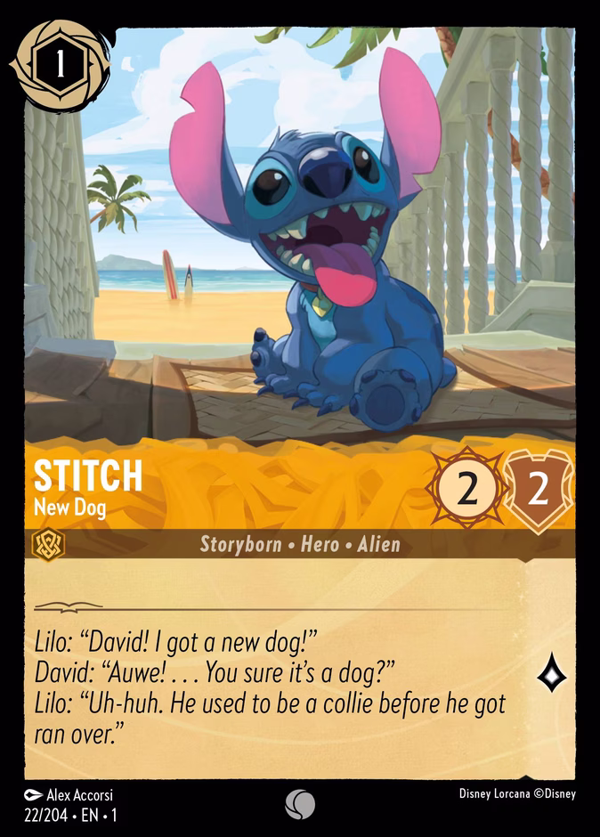Stitch - New Dog — The First Chapter #22 (Disney Lorcana card)