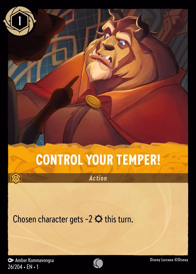 Control Your Temper! — The First Chapter #26 (Disney Lorcana card)