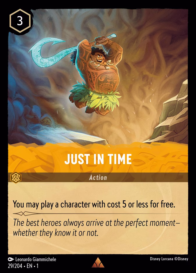 Just in Time — The First Chapter #29 (Disney Lorcana card)