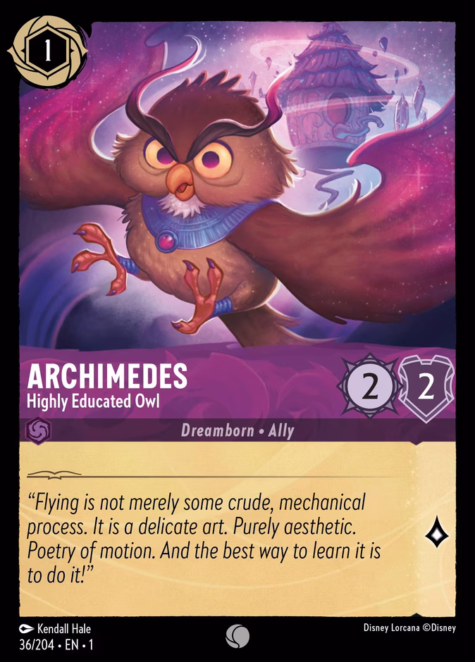 Archimedes - Highly Educated Owl — The First Chapter #36 (Disney Lorcana card)