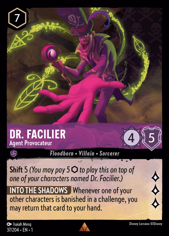 Dr. Facilier - Agent Provocateur — The First Chapter #37 (Disney Lorcana card)