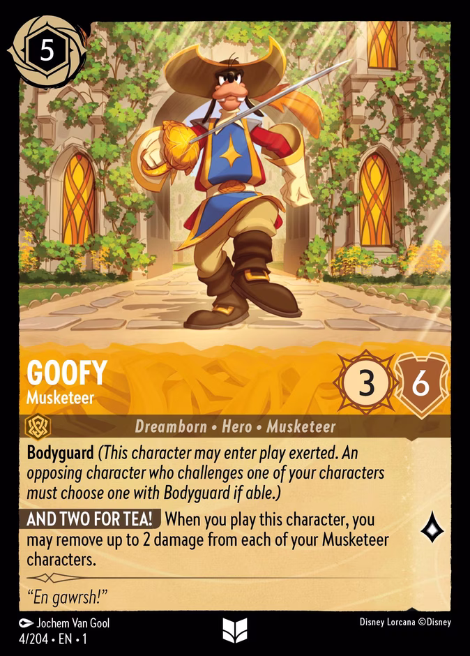 Goofy - Musketeer — The First Chapter #4 (Disney Lorcana card)