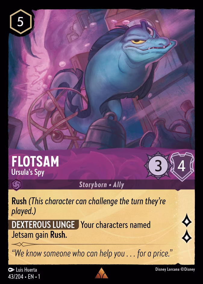 Flotsam - Ursula's Spy — The First Chapter #43 (Disney Lorcana card)