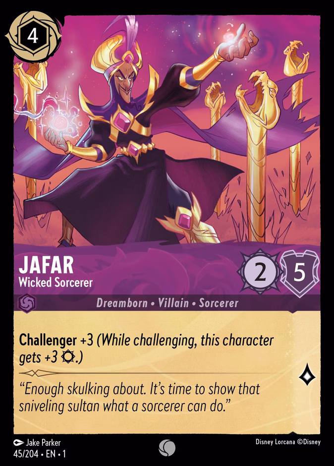 Jafar - Wicked Sorcerer — The First Chapter #45 (Disney Lorcana card)